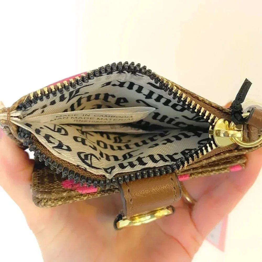 Juicy Couture Addicted To Love Heart Print Tab ID Card Case NWT